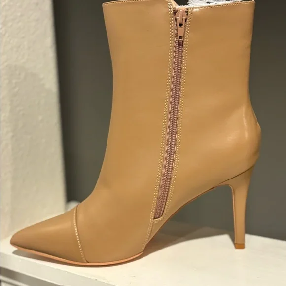 Coutgo Womens Sz 10 Khaki High Heel Ankle Boots Worn Two Times - Picture 3 of 10